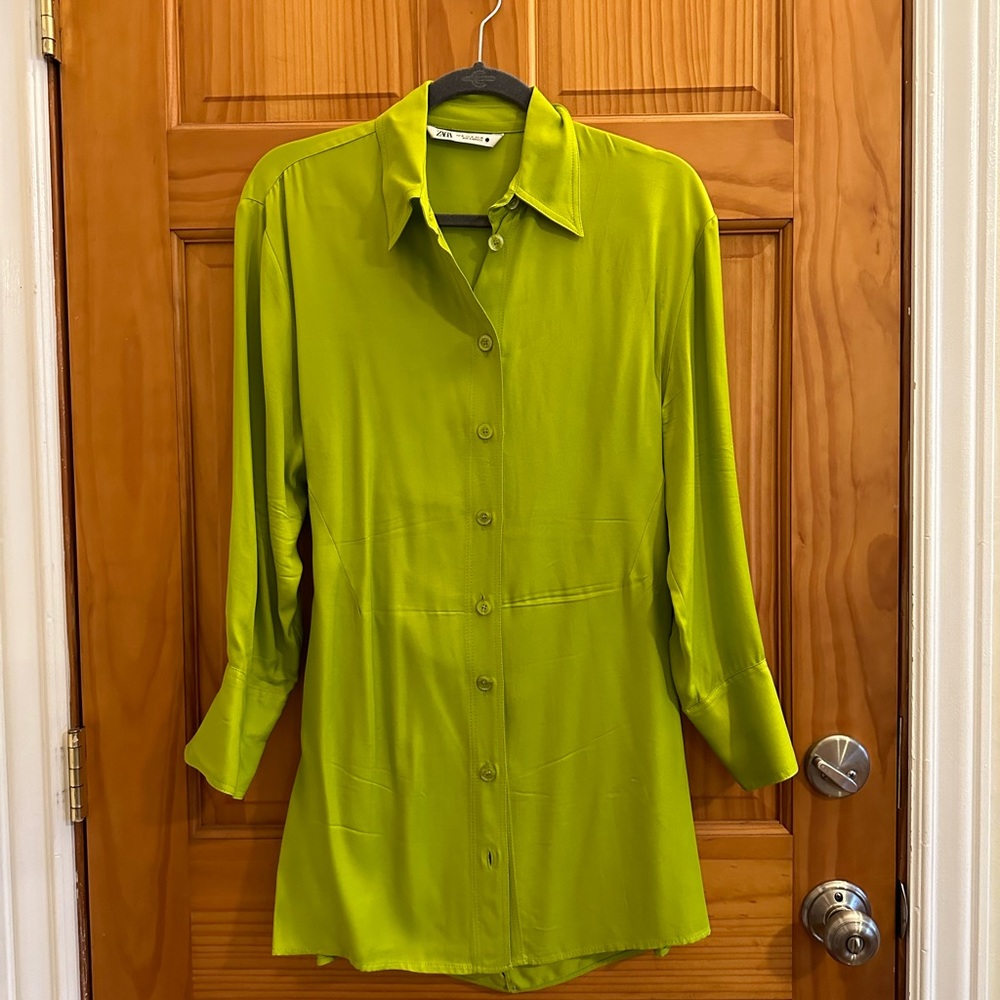 Long sleeve buttoned up mini dress